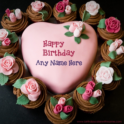 Write Girl Name On Birthday Cupcake Display Image