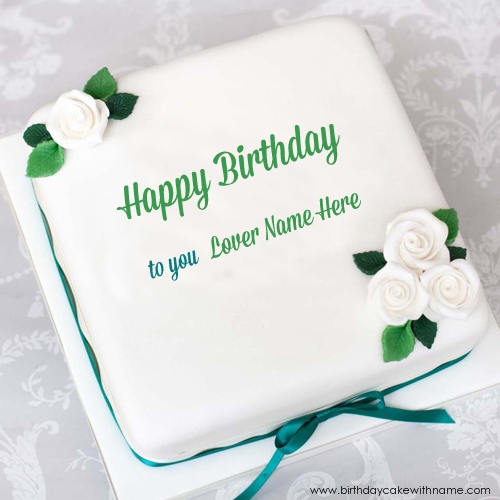 Lover Name Rose Design Birthday Cake