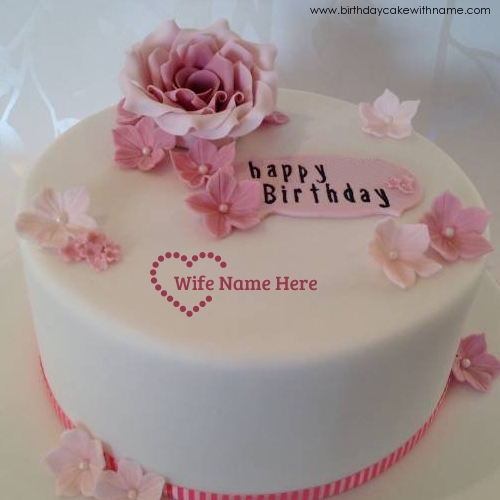 Happy Birthday Cake With Wife Name Photo