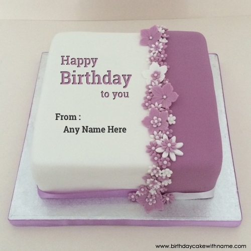 Purple Decorated Birthday Cake For Brother